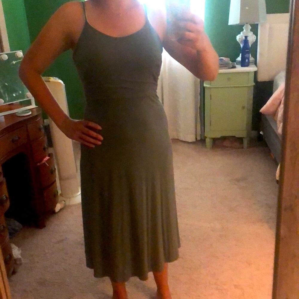 olive green loft dress sz 2